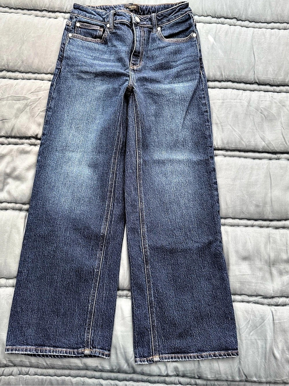 Quince Bella Stretch Wide Leg Jeans Blue Waist 28